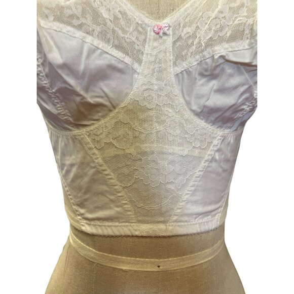 Vintage Lingerie Union Made Fantasia Original Lilyette White Lace Bustier Corset - Picture 5 of 12
